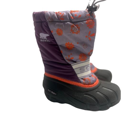 Sorel Purple Floral Snow Boots Youth Size 1 - Picture 1 of 10